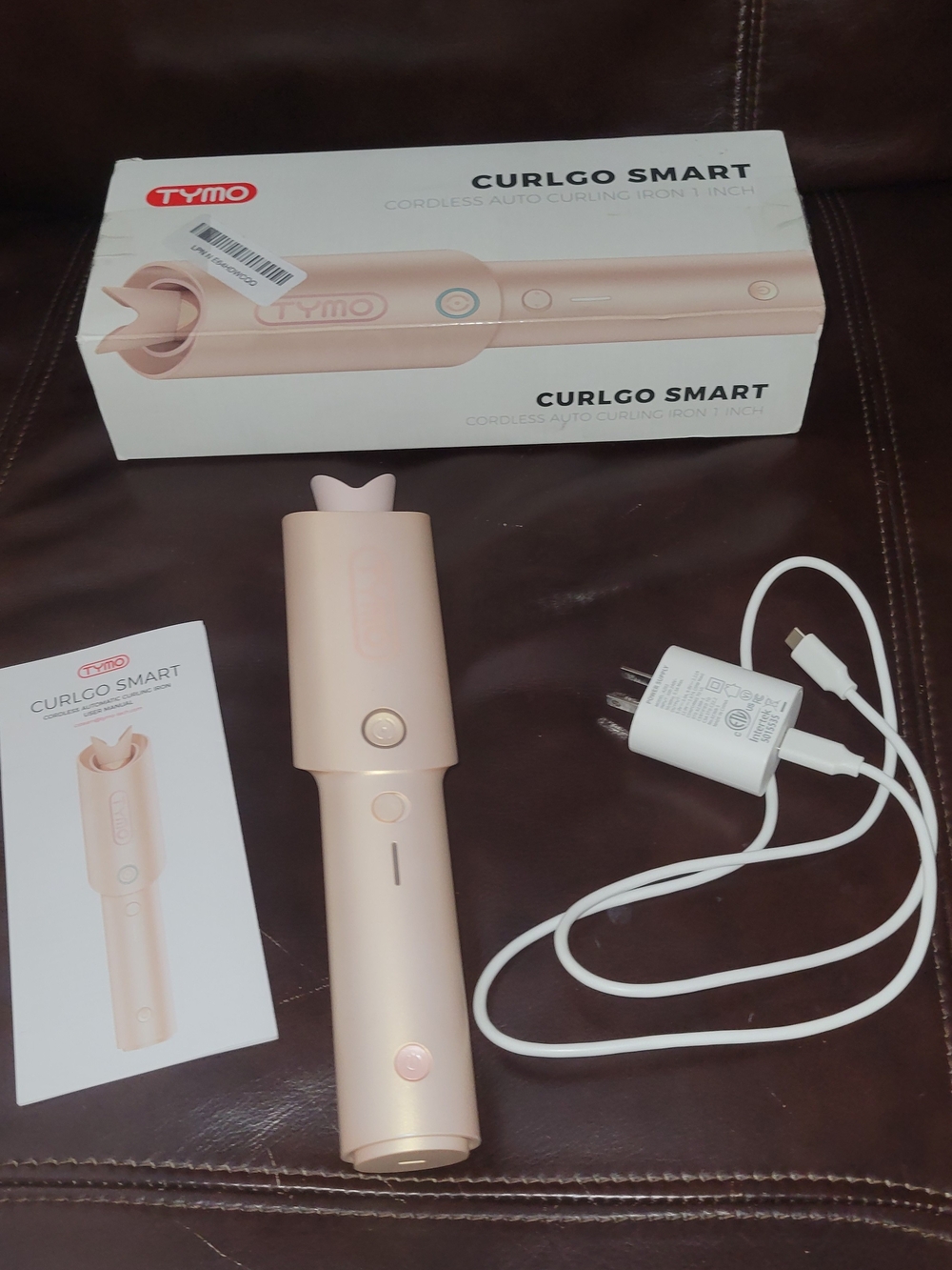 CurlGo Smart Cordless- Smart Voice Remunder- Auto Curling Iron - Pink